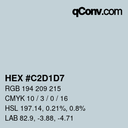 Farbcode: HEX #C2D1D7 | qconv.com