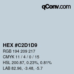 Color code: HEX #C2D1D9 | qconv.com