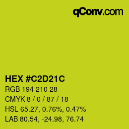 カラーコード: HEX #C2D21C | qconv.com