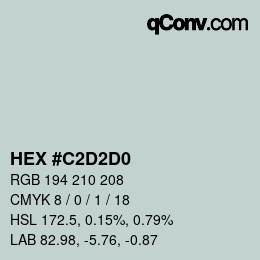 カラーコード: HEX #C2D2D0 | qconv.com