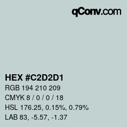 Color code: HEX #C2D2D1 | qconv.com