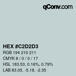 Farbcode: HEX #C2D2D3 | qconv.com