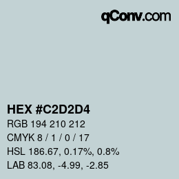 Color code: HEX #C2D2D4 | qconv.com