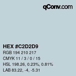 Color code: HEX #C2D2D9 | qconv.com