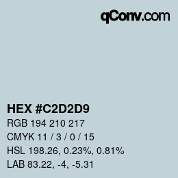 カラーコード: HEX #C2D2D9 | qconv.com