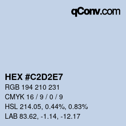 カラーコード: HEX #C2D2E7 | qconv.com