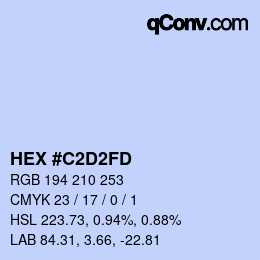 Farbcode: HEX #C2D2FD | qconv.com