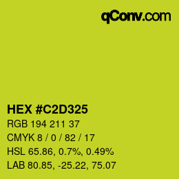 Color code: HEX #C2D325 | qconv.com