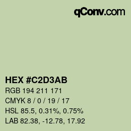Color code: HEX #C2D3AB | qconv.com