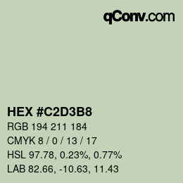 Color code: HEX #C2D3B8 | qconv.com