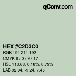 Color code: HEX #C2D3C0 | qconv.com