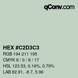 Color code: HEX #C2D3C3 | qconv.com