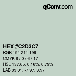 Farbcode: HEX #C2D3C7 | qconv.com