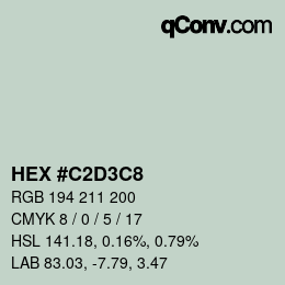 Farbcode: HEX #C2D3C8 | qconv.com