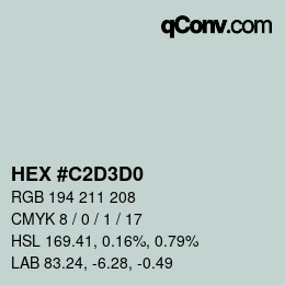Color code: HEX #C2D3D0 | qconv.com