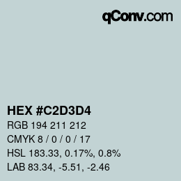 Color code: HEX #C2D3D4 | qconv.com