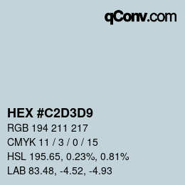 カラーコード: HEX #C2D3D9 | qconv.com