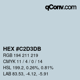 Color code: HEX #C2D3DB | qconv.com