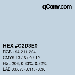 Color code: HEX #C2D3E0 | qconv.com