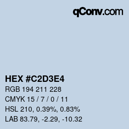 カラーコード: HEX #C2D3E4 | qconv.com