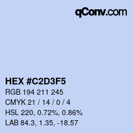 Color code: HEX #C2D3F5 | qconv.com