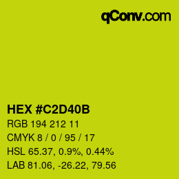 Color code: HEX #C2D40B | qconv.com
