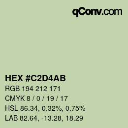 Color code: HEX #C2D4AB | qconv.com