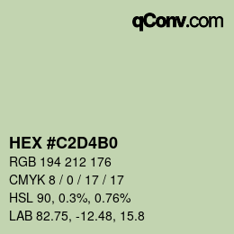 Color code: HEX #C2D4B0 | qconv.com
