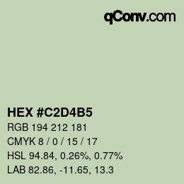 Color code: HEX #C2D4B5 | qconv.com