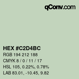 Color code: HEX #C2D4BC | qconv.com