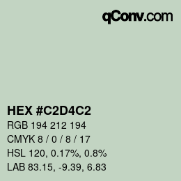 Color code: HEX #C2D4C2 | qconv.com