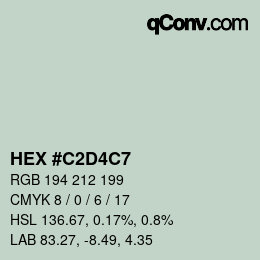 カラーコード: HEX #C2D4C7 | qconv.com