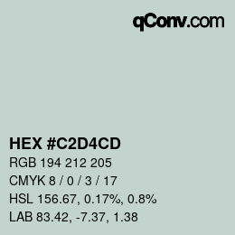 Color code: HEX #C2D4CD | qconv.com