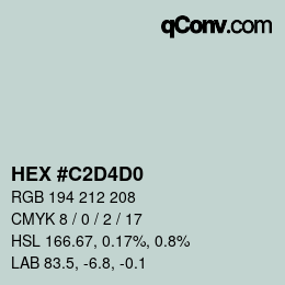 Color code: HEX #C2D4D0 | qconv.com