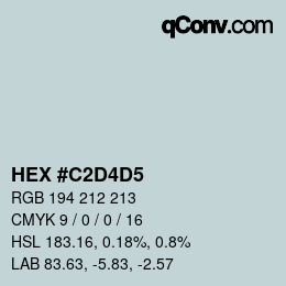 Color code: HEX #C2D4D5 | qconv.com