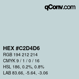 Color code: HEX #C2D4D6 | qconv.com