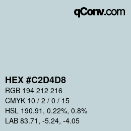 カラーコード: HEX #C2D4D8 | qconv.com