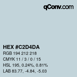 Color code: HEX #C2D4DA | qconv.com