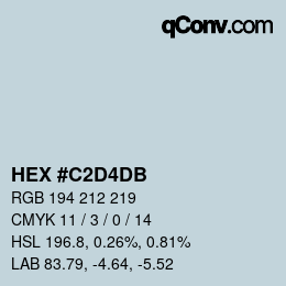 Color code: HEX #C2D4DB | qconv.com