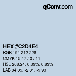 カラーコード: HEX #C2D4E4 | qconv.com