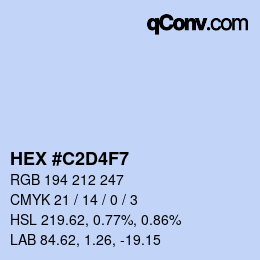 カラーコード: HEX #C2D4F7 | qconv.com