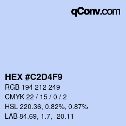 カラーコード: HEX #C2D4F9 | qconv.com
