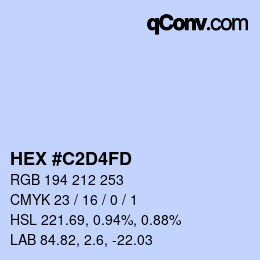 カラーコード: HEX #C2D4FD | qconv.com
