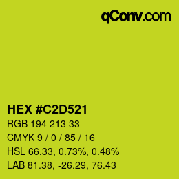 Color code: HEX #C2D521 | qconv.com