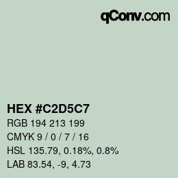 カラーコード: HEX #C2D5C7 | qconv.com