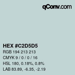 Color code: HEX #C2D5D5 | qconv.com