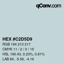 カラーコード: HEX #C2D5D9 | qconv.com