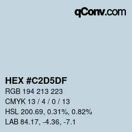 カラーコード: HEX #C2D5DF | qconv.com