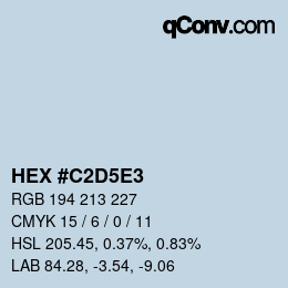 カラーコード: HEX #C2D5E3 | qconv.com
