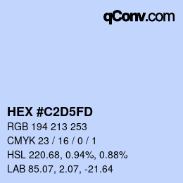 Color code: HEX #C2D5FD | qconv.com